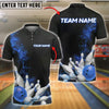 BlueJose Bowling Strike Impact Customized Name, Team Name 3D Shirt (4 Colors)