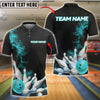 BlueJose Bowling Strike Impact Customized Name, Team Name 3D Shirt (4 Colors)