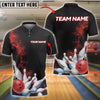 BlueJose Bowling Strike Impact Customized Name, Team Name 3D Shirt (4 Colors)