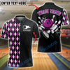 BlueJose Bowling Argyle Strikes Customized Name, Team Name 3D Shirt (4 Colors)