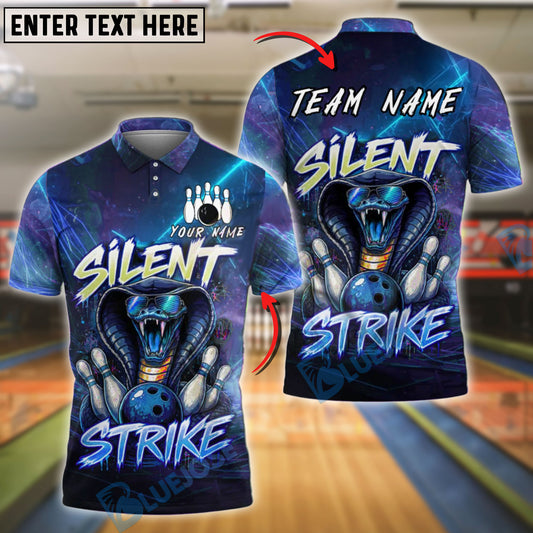 BlueJose Bowling Snake Silent Strike Neon Glow Customized Name, Team Name 3D Shirt (4 Colors)