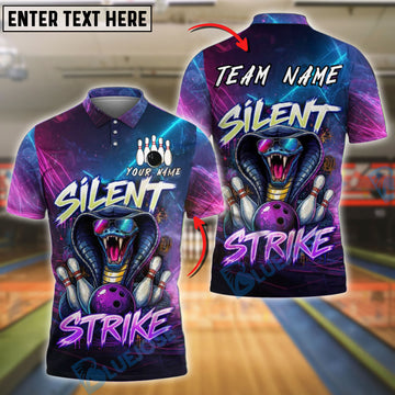 BlueJose Bowling Snake Silent Strike Neon Glow Customized Name, Team Name 3D Shirt (4 Colors)