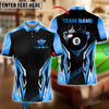 BlueJose Billiards Crown 8 Ball Design Personalized Name Shirt (4 Colors)