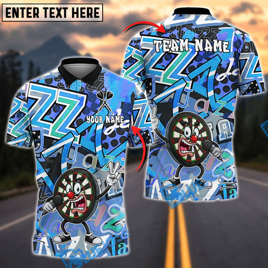 BlueJose Darts Dartboard Singer Graffiti Personalized Name, Team Name Shirt (4 Colors)