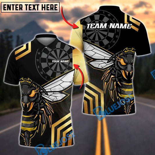 BlueJose Darts Angry Hornet Yellow Black Customized Name, Team Name 3D Shirt (4 Colors)
