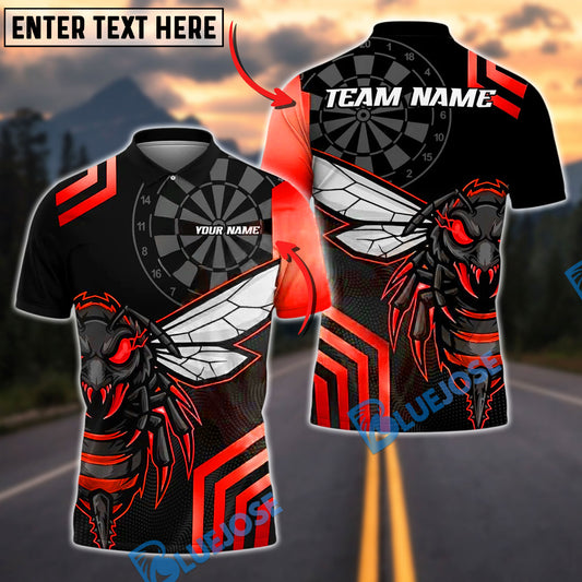 BlueJose Darts Angry Hornet Yellow Black Customized Name, Team Name 3D Shirt (4 Colors)
