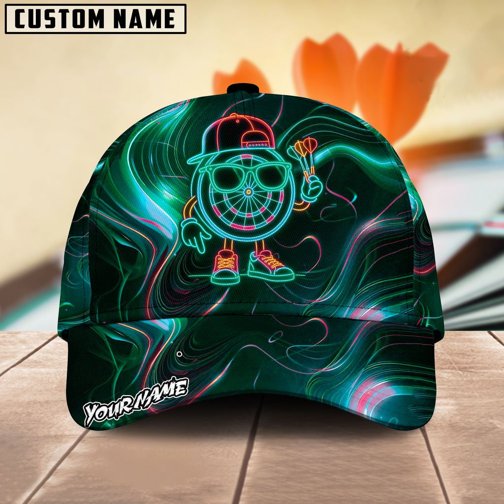 BlueJose Darts Cartoon Neon Style Personalized Name Cap (6 Colors)