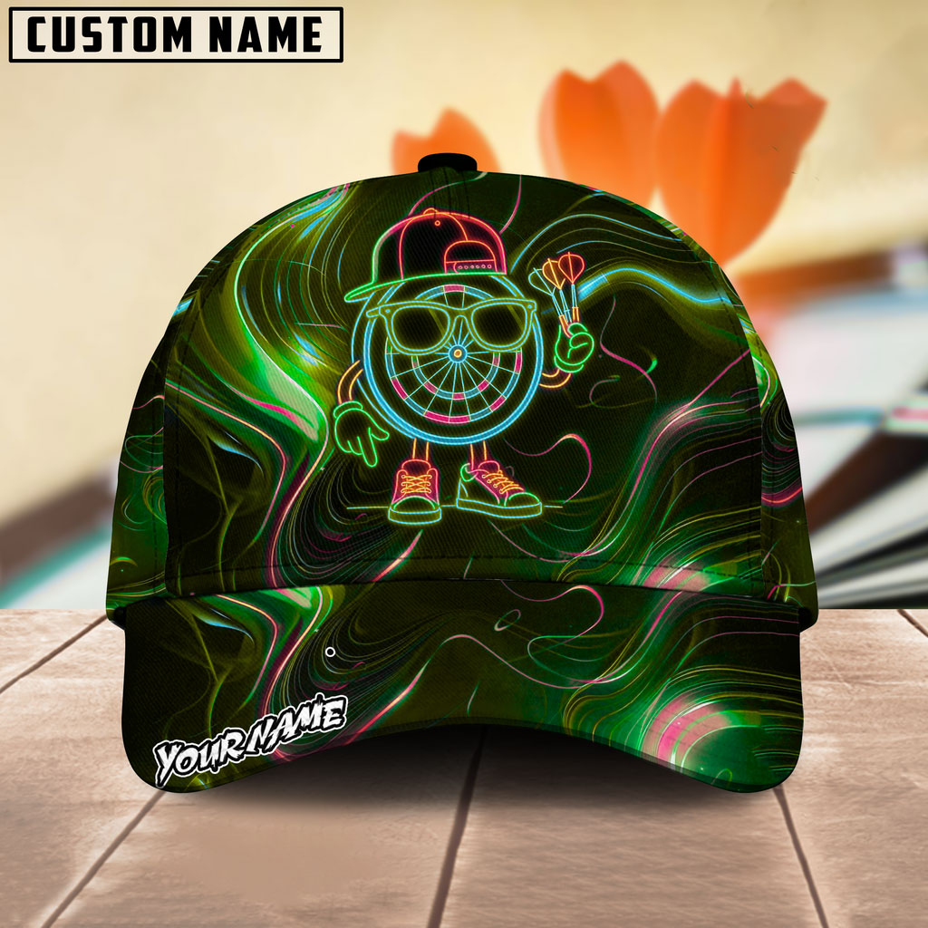 BlueJose Darts Cartoon Neon Style Personalized Name Cap (6 Colors)