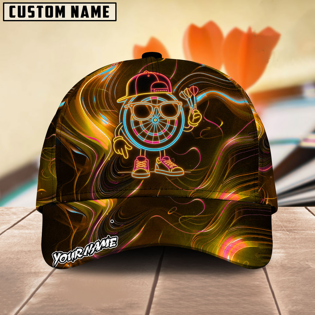BlueJose Darts Cartoon Neon Style Personalized Name Cap (6 Colors)
