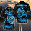 BlueJose Darts Golden Bull Tribal Flame Customized Name, Team Name 3D Shirt (4 Colors)