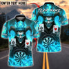 BlueJose Darts Evil Joker Fire Cards Customized Name, Team Name 3D Shirt (4 Colors)