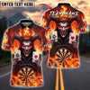 BlueJose Darts Evil Joker Fire Cards Customized Name, Team Name 3D Shirt (4 Colors)