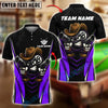 BlueJose Billiards Cowboy 8 Ball Cartoon Style Personalized Name Shirt (4 Colors)