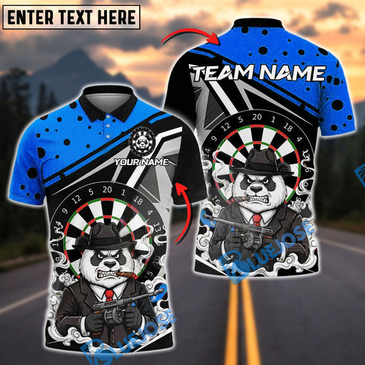 BlueJose Darts Gangster Panda Dartboard Customized Name, Team Name 3D Shirt (4 Colors)