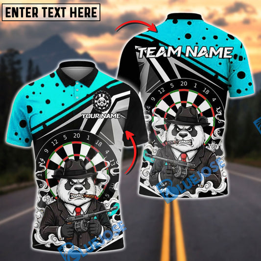 BlueJose Darts Gangster Panda Dartboard Customized Name, Team Name 3D Shirt (4 Colors)