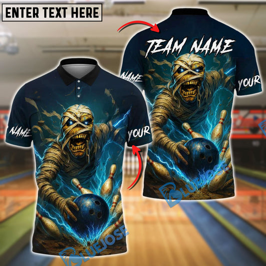 BlueJose Bowling Mummy Undead Thunder Personalized Name, Team Name 3D Shirt