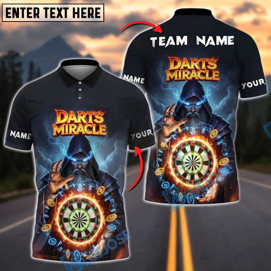 BlueJose Darts Wizard Miracle Dartboard Lightning Personalized Name Shirt