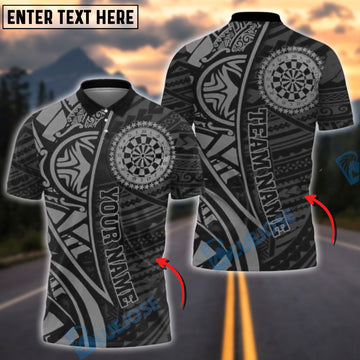 BlueJose Darts Tribal Polynesian Pattern Customized Name, Team Name 3D Shirt (4 Colors)