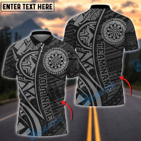 BlueJose Darts Tribal Polynesian Pattern Customized Name, Team Name 3D Shirt (4 Colors)