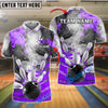 BlueJose Bowling Flaming Strike Customized Name, Team Name 3D Shirt (4 Colors)