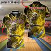 BlueJose Bowling And Pins Mummy Red Lightning Power Customized Name, Team Name 3D Shirt (4 Colors)