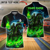 BlueJose Bowling And Pins Rider Dark Horse Blue Flame Customized Name, Team Name 3D Shirt (4 Colors)