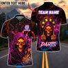 BlueJose Darts Grim Reaper Neon Lightning Customized Name, Team Name 3D Shirt (4 Colors)