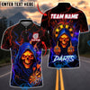 BlueJose Darts Grim Reaper Neon Lightning Customized Name, Team Name 3D Shirt (4 Colors)