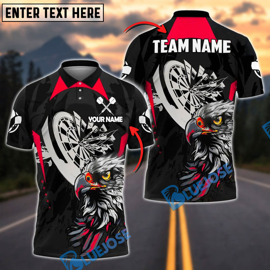 BlueJose Darts Fierce Eagle Illustration Personalized Name, Team Name Shirt (4 Colors)