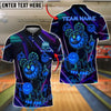 BlueJose Bowling And Pins Halloween Bear Pumpkin Neon Glow Customized Name, Team Name 3D Shirt (4 Colors)