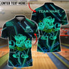 BlueJose Bowling And Pins Monster Bear Pumpkin Neon Glow Customized Name, Team Name 3D Shirt (4 Colors)