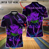 BlueJose Bowling And Pins Monster Bear Pumpkin Neon Glow Customized Name, Team Name 3D Shirt (4 Colors)