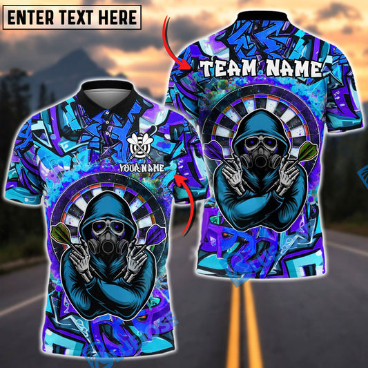 BlueJose Darts Graffiti Assassin Customized Name, Team Name 3D Shirt (4 Colors)