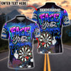 BlueJose Darts Graffiti Street Art Face Your Fear Style Customized Name, Team Name 3D Shirt (4 Colors)