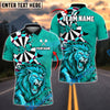 BlueJose Darts Lion Roaring Beast Style Personalized Name, Team Name Shirt (4 Colors)