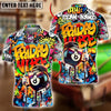 BlueJose Billiards Cool 8 Ball Friday Vibe Graffiti Personalized Name, Team Name Unisex Shirt (4 Colors)