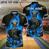 BlueJose Bowling Viking Warrior Flame Customized Name, Team Name 3D Shirt (4 Colors)