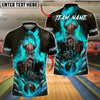 BlueJose Bowling Viking Warrior Flame Customized Name, Team Name 3D Shirt (4 Colors)