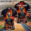 BlueJose Bowling Viking Warrior Flame Customized Name, Team Name 3D Shirt (4 Colors)