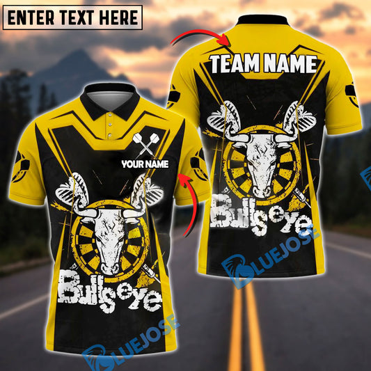 BlueJose Darts Bullseye Design Personalized Name, Team Name Shirt (4 Colors)