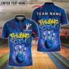 BlueJose Bowling And Pins Spray Bowling Crew Customized Name, Team Name 3D Shirt (4 Colors)