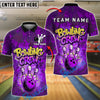 BlueJose Bowling And Pins Spray Bowling Crew Customized Name, Team Name 3D Shirt (4 Colors)