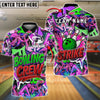 BlueJose Bowling And Pins Graffiti Bowling Crew Strike Style Customized Name, Team Name 3D Shirt (4 Colors)