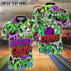 BlueJose Bowling And Pins Graffiti Bowling Crew Strike Style Customized Name, Team Name 3D Shirt (4 Colors)