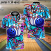 BlueJose Bowling And Pins Street Art Explosion Customized Name, Team Name 3D Shirt (4 Colors)