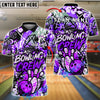 BlueJose Bowling And Pins Urban Scribble Customized Name, Team Name 3D Shirt (4 Colors)