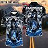 BlueJose Darts Grim Reaper Flame Skull Customized Name, Team Name 3D Shirt (4 Colors)