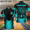 BlueJose Bowling Angry Ball Black Carbon Pattern Customized Name, Team Name 3D Shirt (4 Colors)