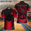 BlueJose Bowling Angry Ball Black Carbon Pattern Customized Name, Team Name 3D Shirt (4 Colors)