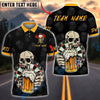 BlueJose Darts Skull Beer Mug Style Customized Name, Team Name 3D Shirt (4 Colors)